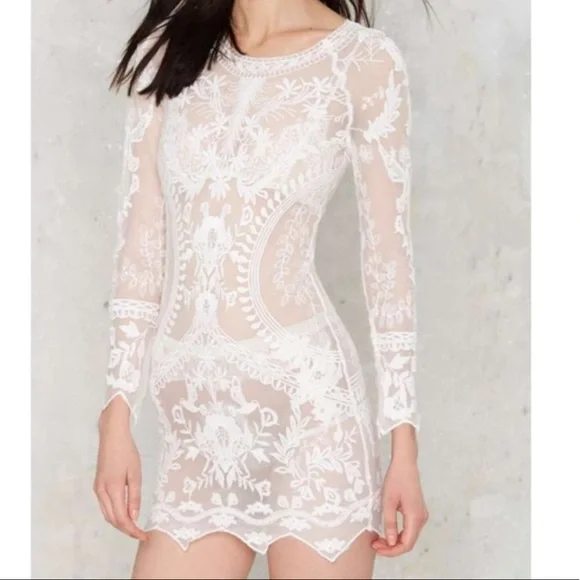 Honey Punch Dresses | Honey Punch White Lace Mesh Dress | Color: White | Size: S | Steffi_Lee's Closet
